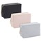 3 Pack Faux Leather Makeup Bag with Zipper - Small Cosmetic Pouch for Travel and Cosmetic Organizer (3 Neutral Colors)